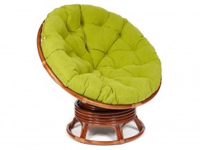 Кресло-качалка Papasan w 23/01 B с подушкой Pecan, флок Олива в Снежинске - snezhinsk.magazin-mebel74.ru | фото